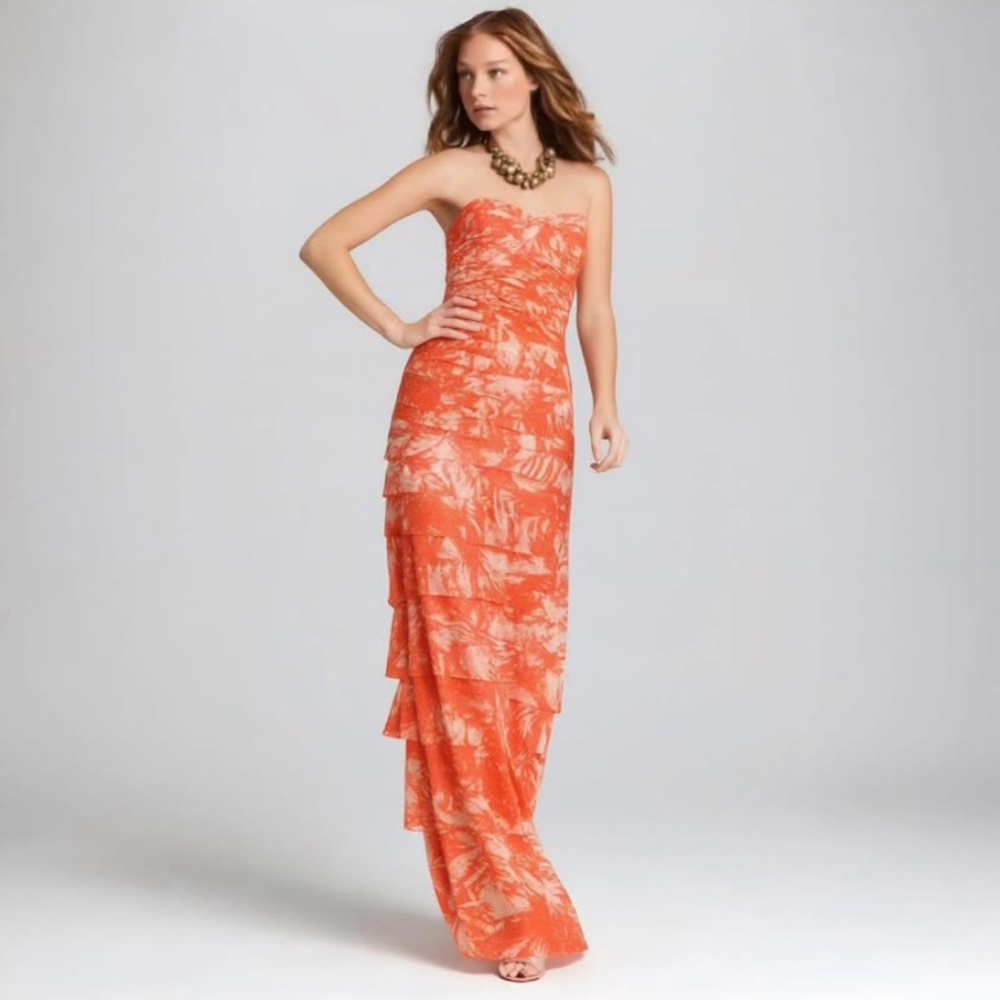 BCBG Erika Coral & Cream dress